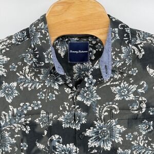 Tommy Bahama Mens‎ Short Sleeve Silk Cotton Blend Button Up Shirt XL TG Floral